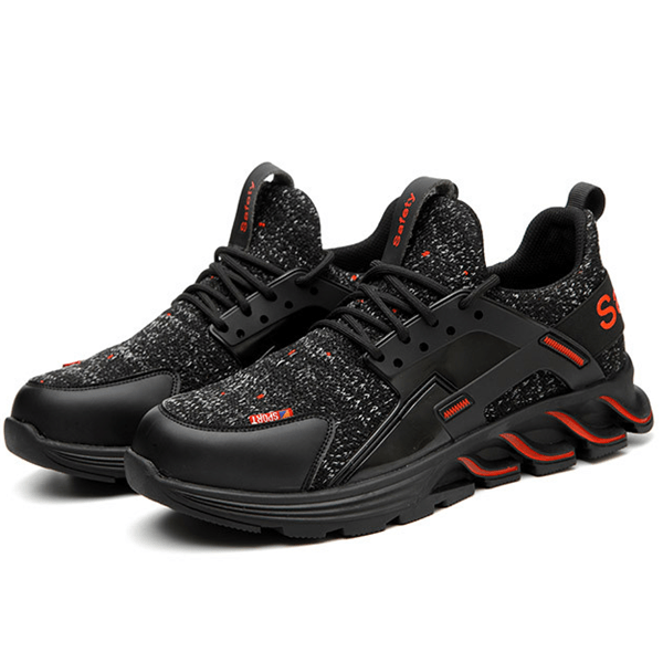 Fashion Work Shoes Men's Outdoor Light Breathable Safety Sneakers Boots Steel Toe Anti Smashing Safety Shoes - Trendha