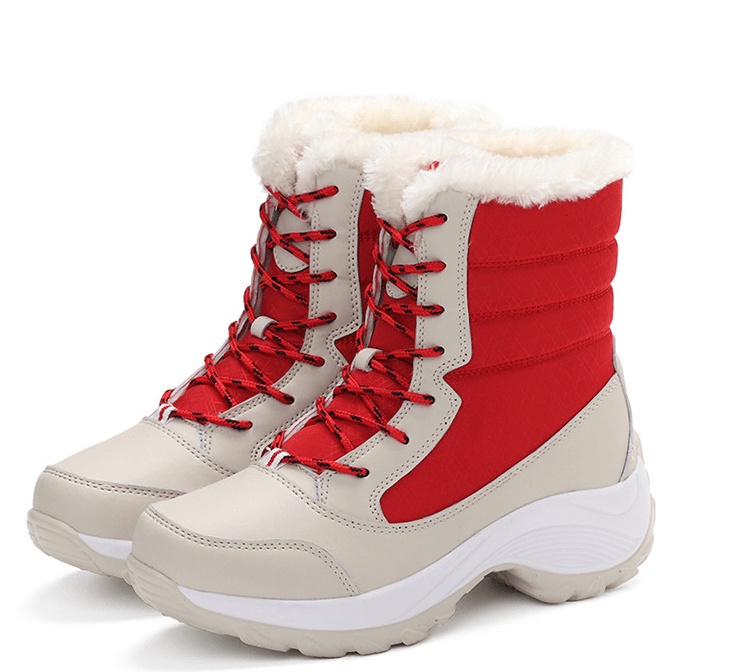 Snow Boots Female High To Help Waterproof Ladies Cotton Shoes Boots Plus Velvet Shoes - Trendha