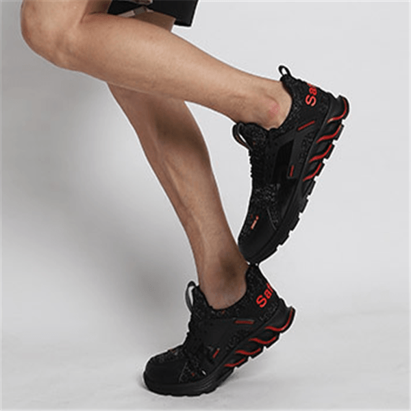 Fashion Work Shoes Men's Outdoor Light Breathable Safety Sneakers Boots Steel Toe Anti Smashing Safety Shoes - Trendha