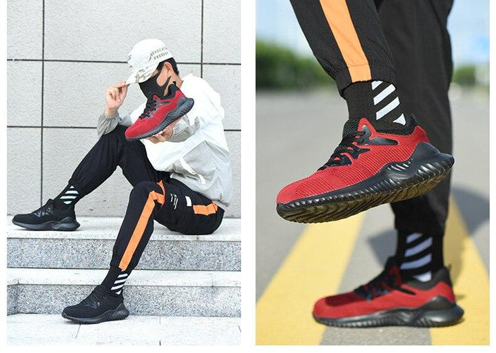 Safety Shoes Men Wear-resistant Light Breathable Boots Anti-slip Rubber Outsole Anti-Smashing Puncture Proof Work Shoes - Trendha