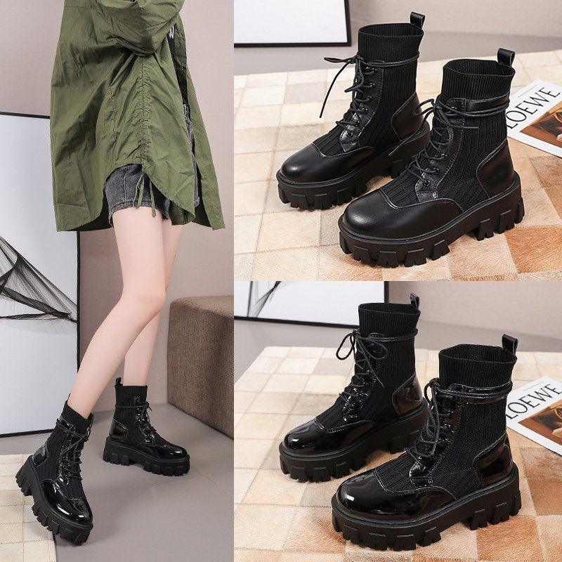 Women's knitted Martin boots - Trendha