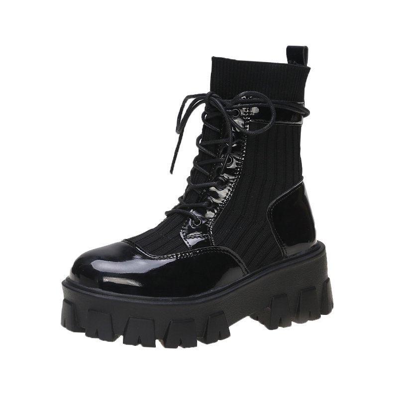 Women's knitted Martin boots - Trendha