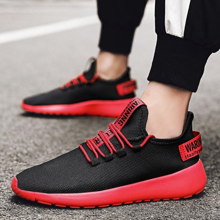 CrLightweight Single Shoes Flying Woven Breathable Running Shoes - Trendha
