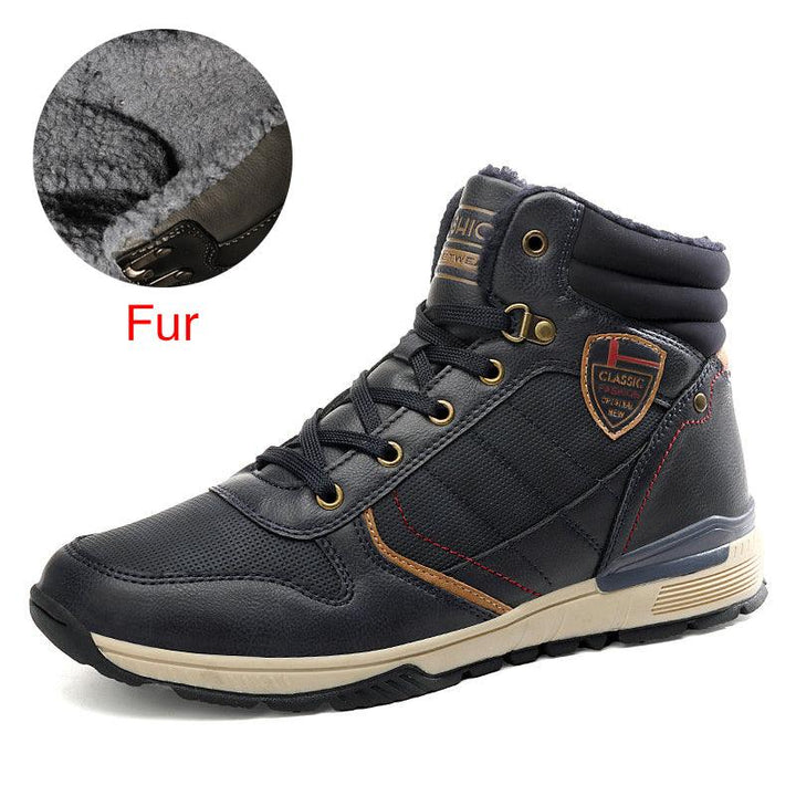 Men's shoes high top Martin boots plush cotton shoes - Trendha