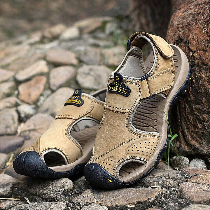 Large Size Two-layer Leather Toe Outdoor Casual Sandals - Trendha