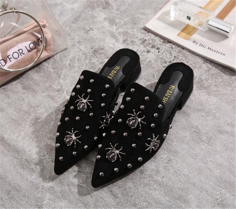 Flat-bottomed Lazy Half-slippers Outer Wear Orange-toe Sandals and Slippers - Trendha