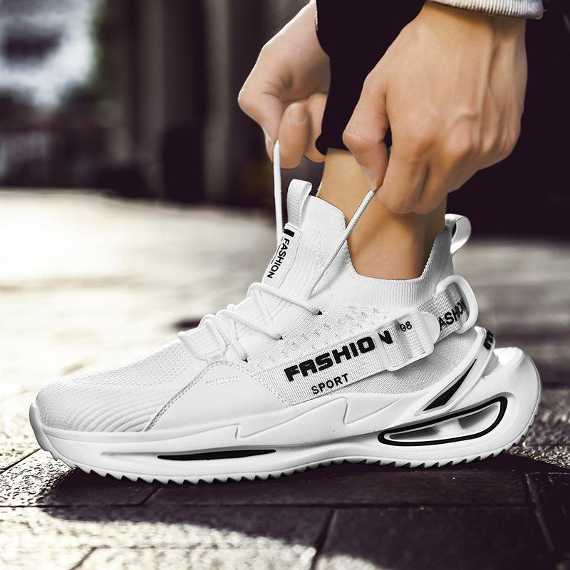 2021 spring and summer fashion leisure Korean men''s shoes cross border large men''s shoes spring breathable flying woven sports shoes A02 - Trendha