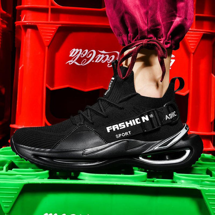 2021 spring and summer fashion leisure Korean men''s shoes cross border large men''s shoes spring breathable flying woven sports shoes A02 - Trendha