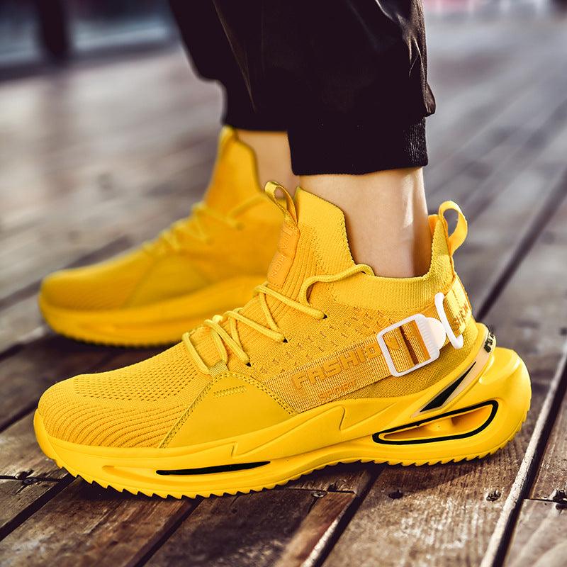 2021 spring and summer fashion leisure Korean men''s shoes cross border large men''s shoes spring breathable flying woven sports shoes A02 - Trendha
