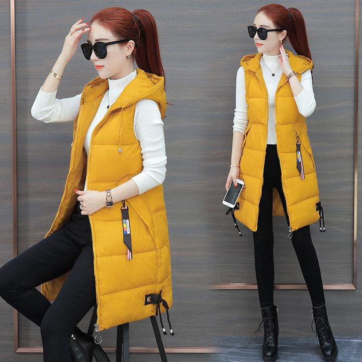Slim Mid-length Down Cotton Vest Jacket - Trendha