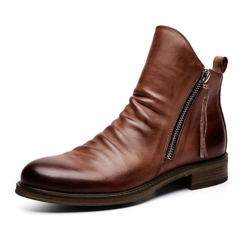 Men's Leather Casual Men's Shoes Chelsea Boots - Trendha