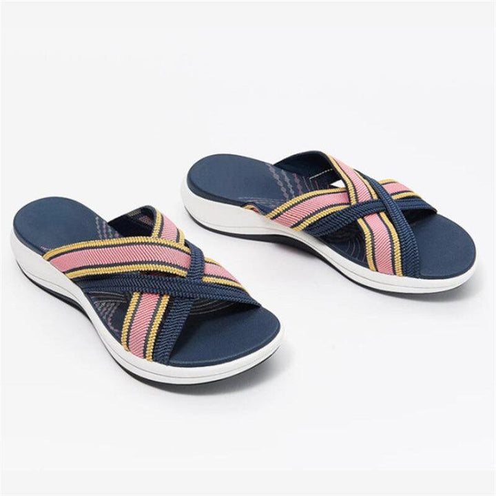 Women's Plus Size Sandals New Soft-soled Thick-soled Wedges With Flying Woven Cross Sandals - Trendha