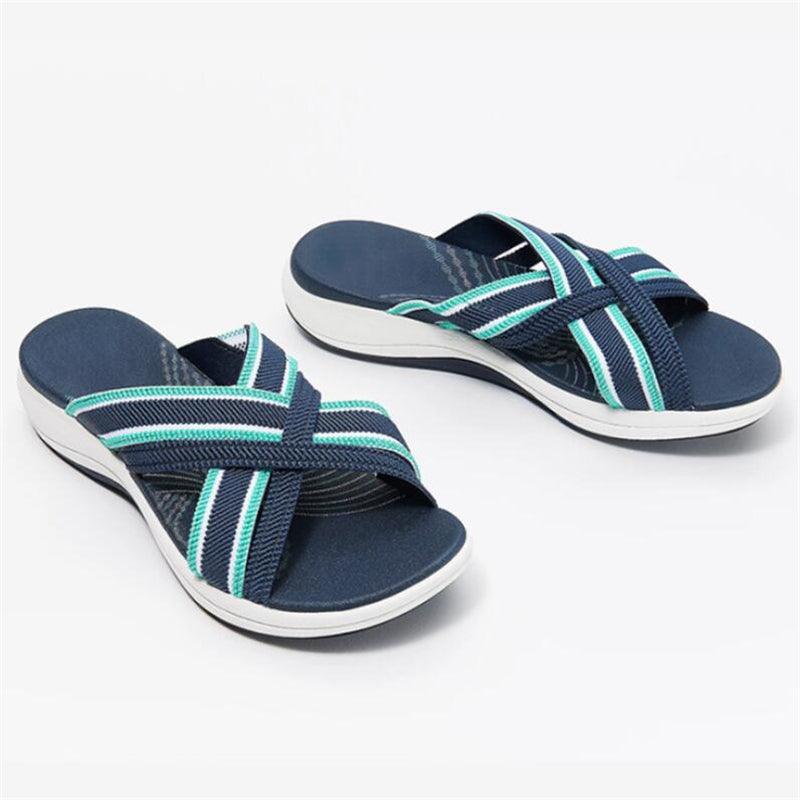 Women's Plus Size Sandals New Soft-soled Thick-soled Wedges With Flying Woven Cross Sandals - Trendha