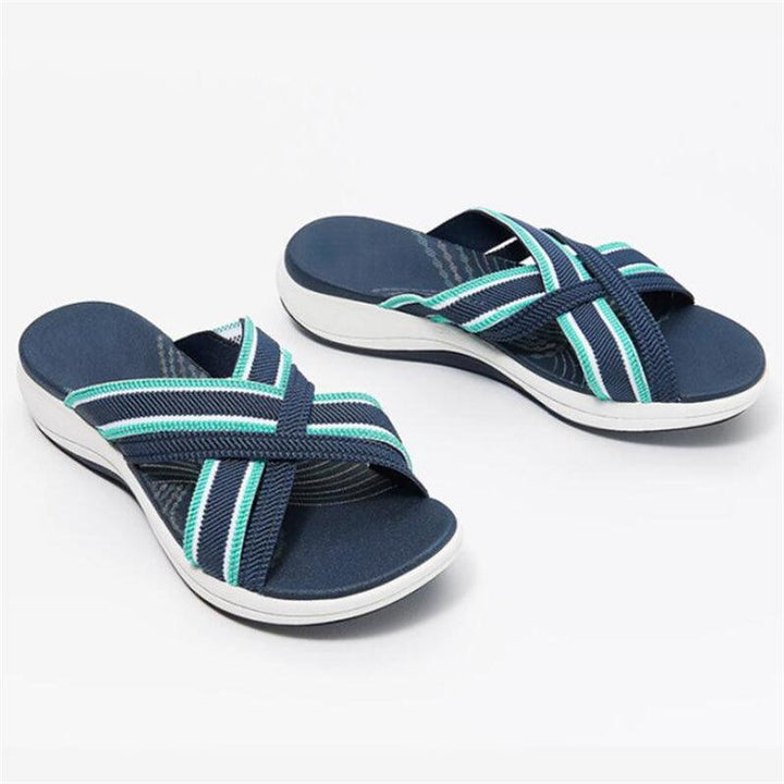 Women's Plus Size Sandals New Soft-soled Thick-soled Wedges With Flying Woven Cross Sandals - Trendha