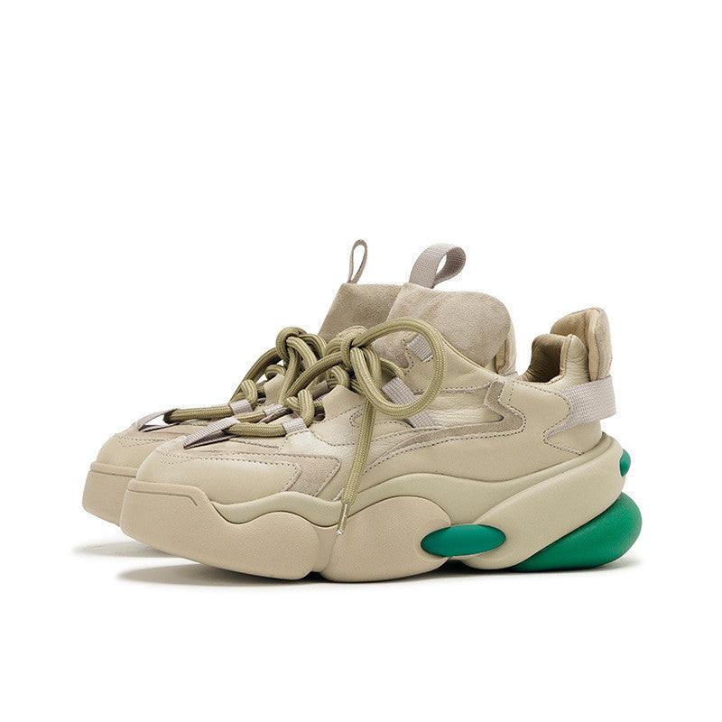 European Station Platform Shoes 2021 Spring New Thick-Soled Platform Platform Single Shoes Casual Sports Old Shoes Female Ins Tide - Trendha