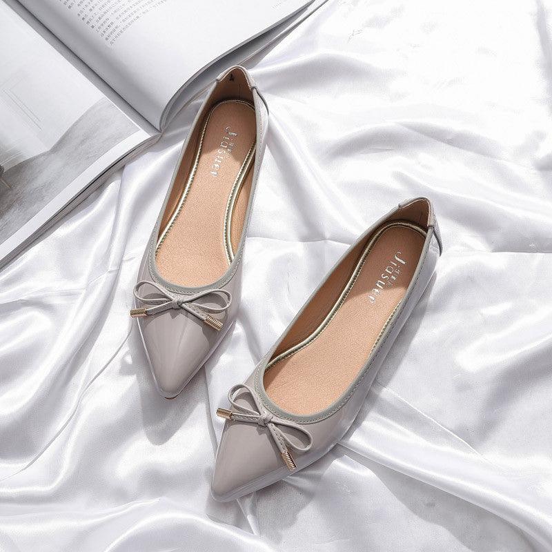 Flat Shoes Female Pointed Toe Korean Fashion Net Red Single Shoes - Trendha