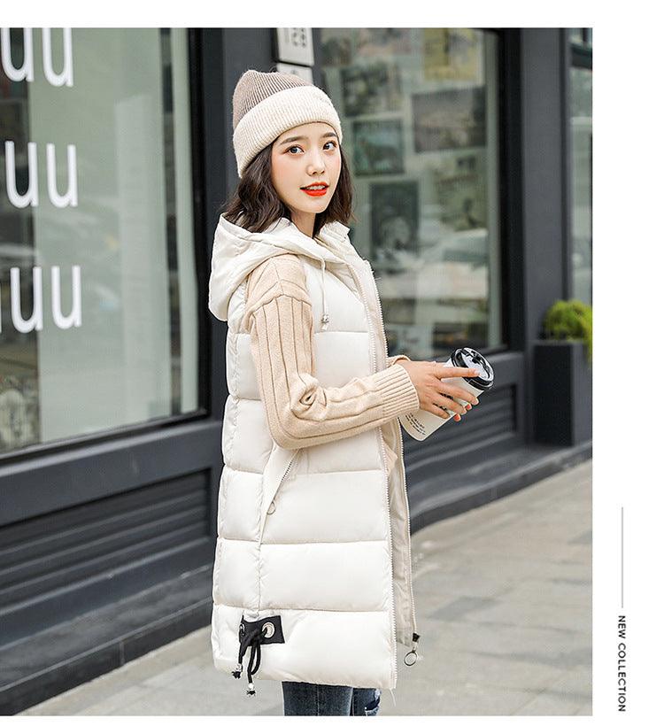 Slim Mid-length Down Cotton Vest Jacket - Trendha