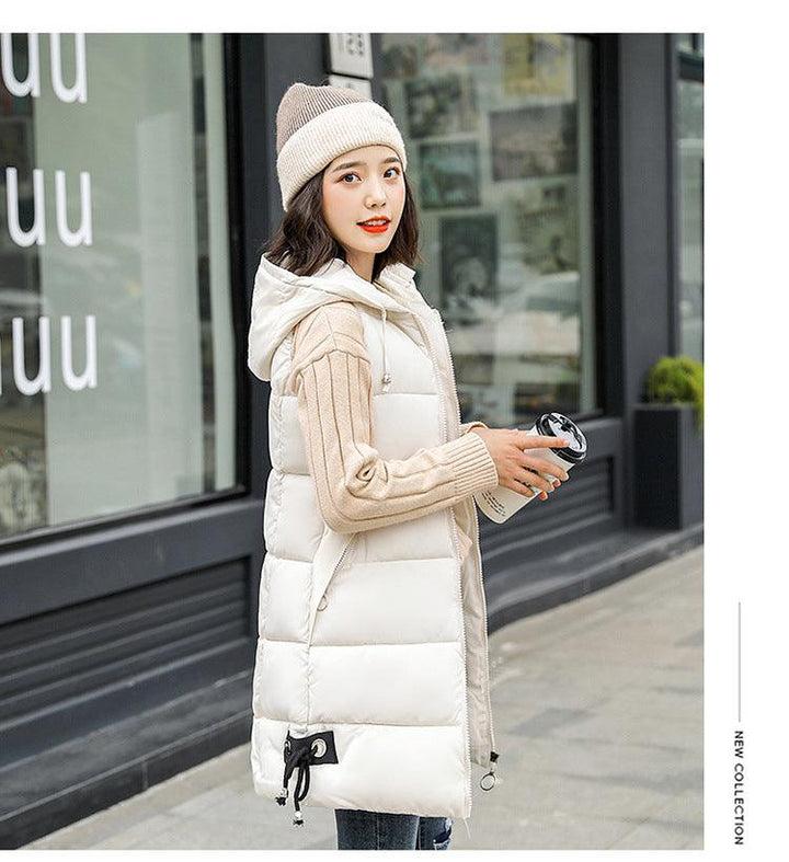 Slim Mid-length Down Cotton Vest Jacket - Trendha