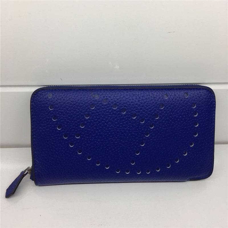 Lychee Pattern Top Layer Cowhide Classic Clutch - Trendha
