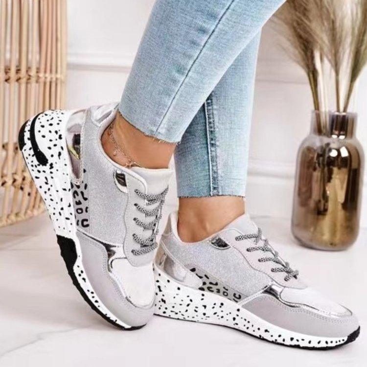 Sneakers Platform Wedge Heel Casual Shoes Lace-up Mesh Sneakers - Trendha