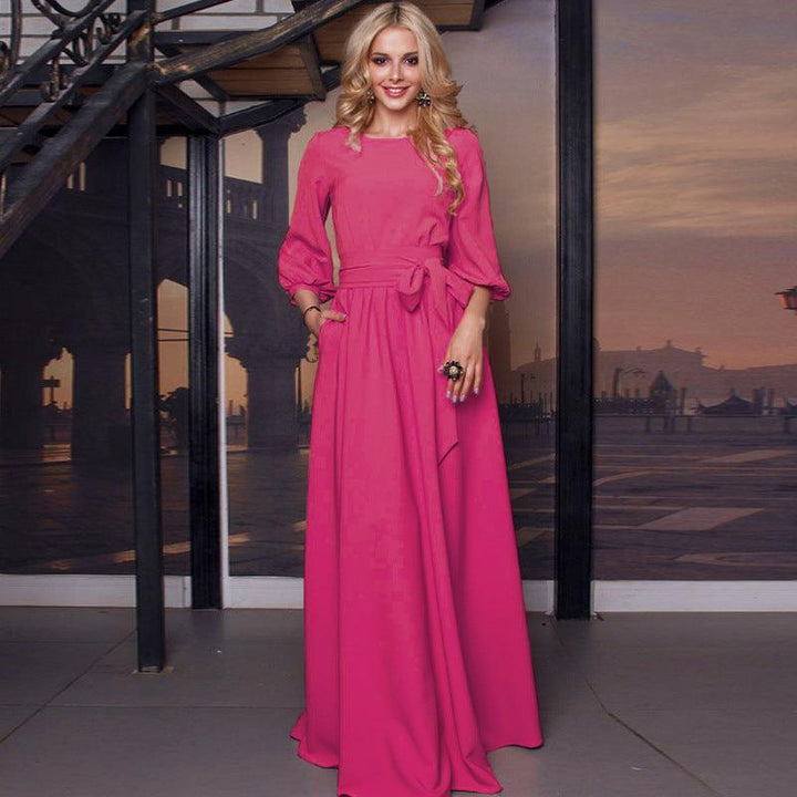 Lantern Sleeve long dress - Trendha