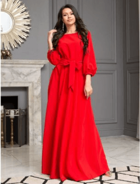 Lantern Sleeve long dress - Trendha