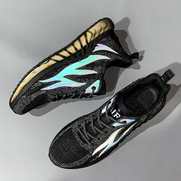 Fashionable Reflective Flame Leisure Running Sports Men's Shoes - Trendha