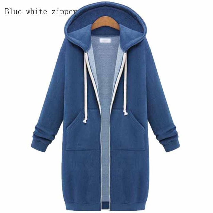 Hooded Long Sleeve Sweater Fleece Long Jacket - Stylish and Cozy Outerwear - Trendha