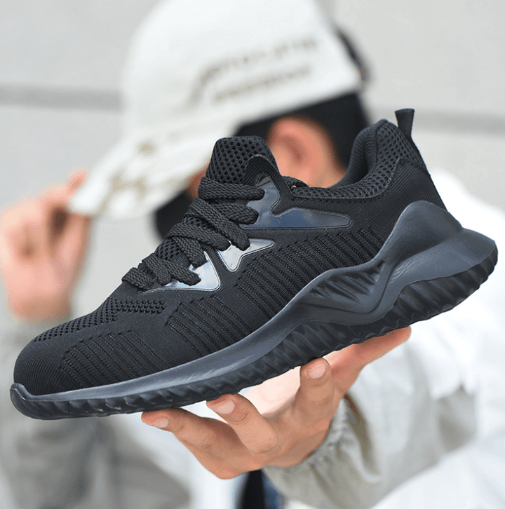 Safety Shoes Men Wear-resistant Light Breathable Boots Anti-slip Rubber Outsole Anti-Smashing Puncture Proof Work Shoes - Trendha