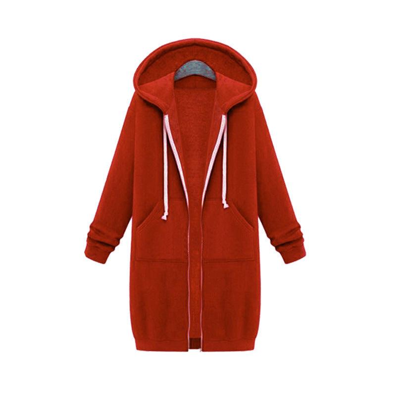 Hooded Long Sleeve Sweater Fleece Long Jacket - Stylish and Cozy Outerwear - Trendha