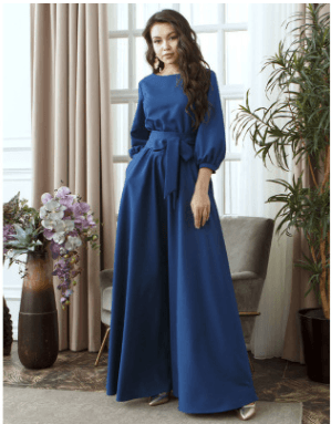 Lantern Sleeve long dress - Trendha