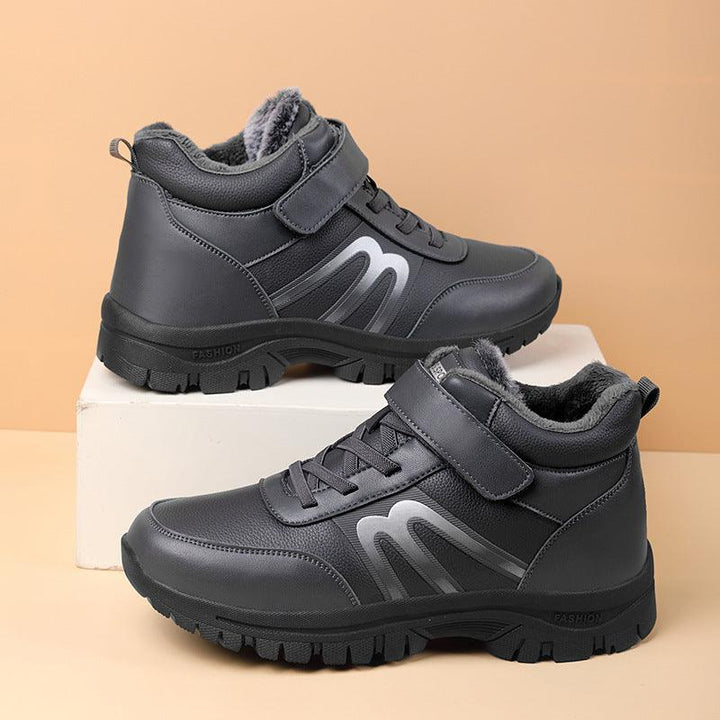 Men's Velvet Warm Waterproof Leather Shoes For The Elderly - Trendha