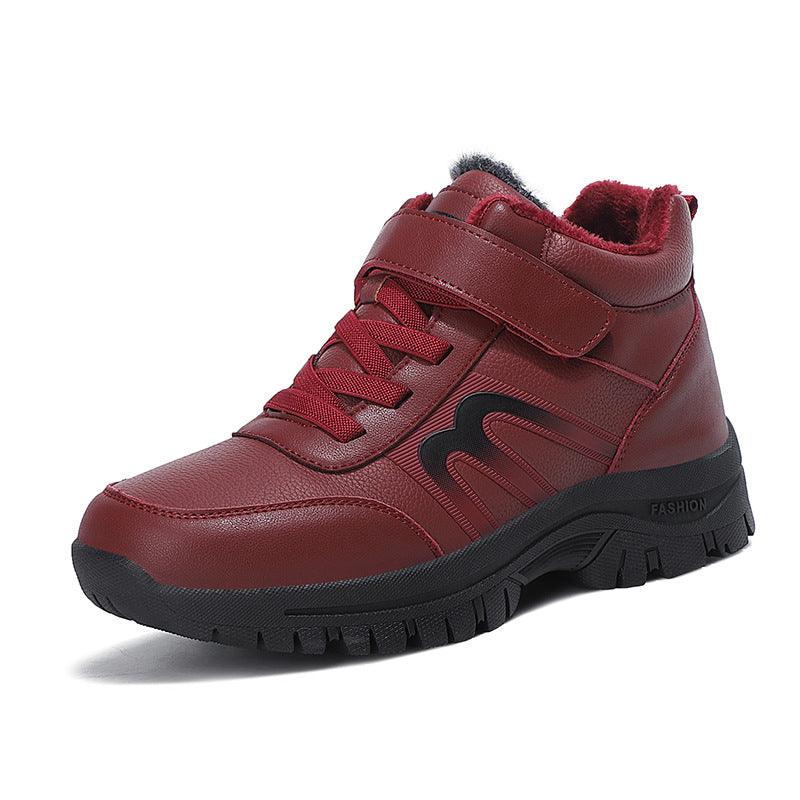 Men's Velvet Warm Waterproof Leather Shoes For The Elderly - Trendha