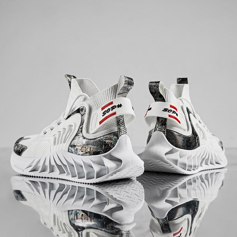 Men's Summer Breathable White Sports Running And Autumn Heightening Basketball Shoes - Trendha