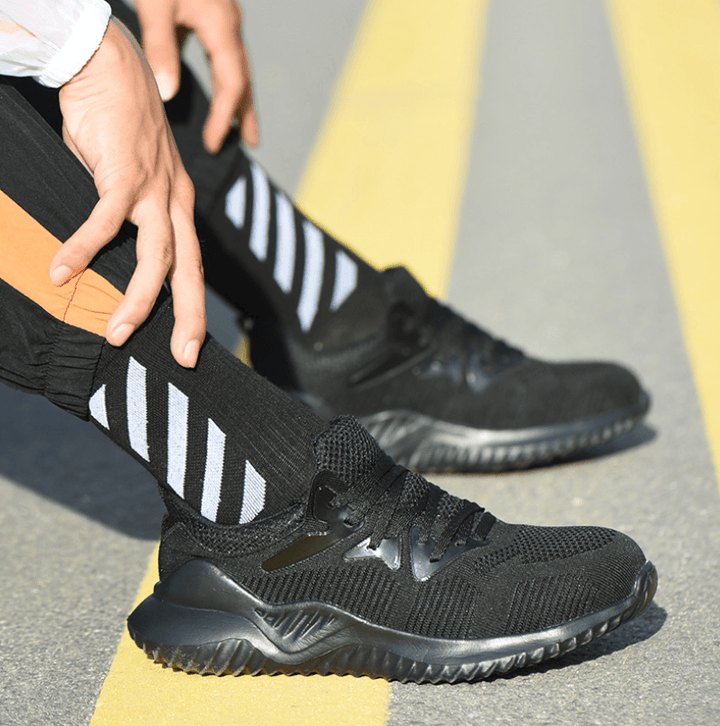 Safety Shoes Men Wear-resistant Light Breathable Boots Anti-slip Rubber Outsole Anti-Smashing Puncture Proof Work Shoes - Trendha