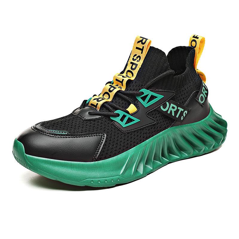 Front Lace Round Head Flying Thread Knitted Fashion Casual Spot Men's Daily Low-top Sneakers - Trendha