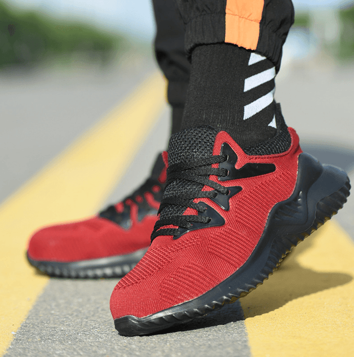 Safety Shoes Men Wear-resistant Light Breathable Boots Anti-slip Rubber Outsole Anti-Smashing Puncture Proof Work Shoes - Trendha