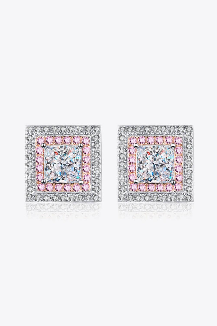 Moissanite Square Stud Earrings - Trendha