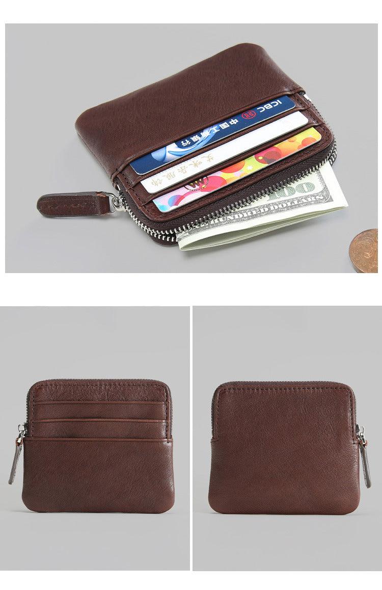 Leather Horizontal Wallet Retro First Layer Cowhide Ultra-thin - Trendha