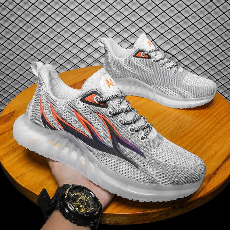 Fashionable Reflective Flame Leisure Running Sports Men's Shoes - Trendha