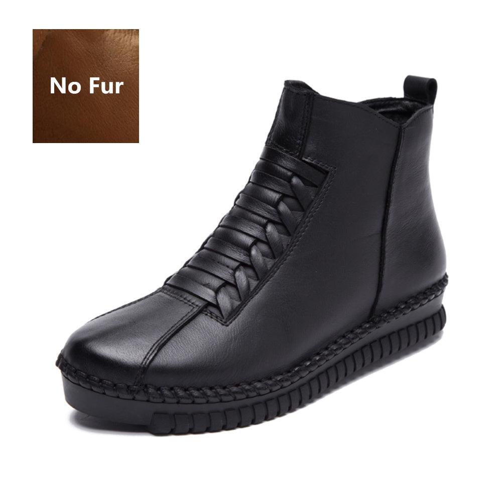 Leather shoes snow boots - Trendha