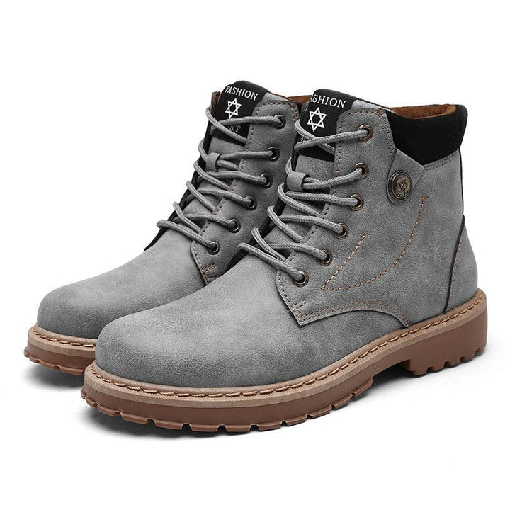 High Top British Leather Boots | Martin Style - Trendha