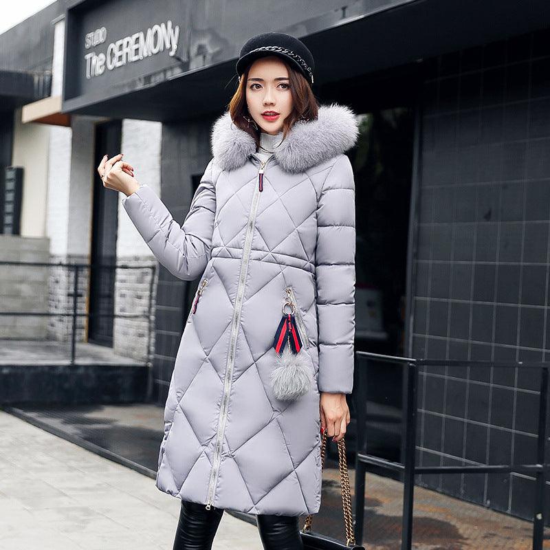 Long hooded padded down coat coat women - Trendha