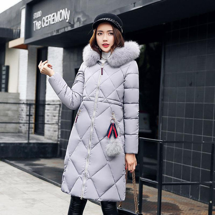 Long hooded padded down coat coat women - Trendha