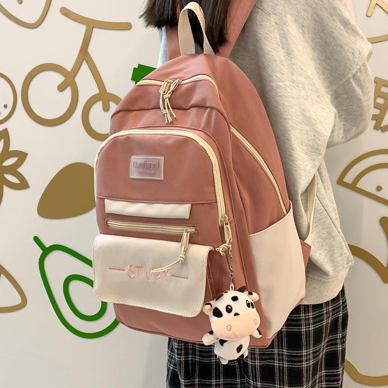School Bag Female Junior High School Student Backpack Large Capacity Backpack - Trendha