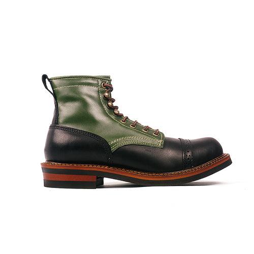 Men's Vintage Color Block High-top Leather Boots - Trendha