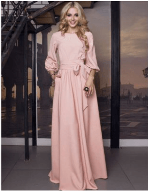 Lantern Sleeve long dress - Trendha
