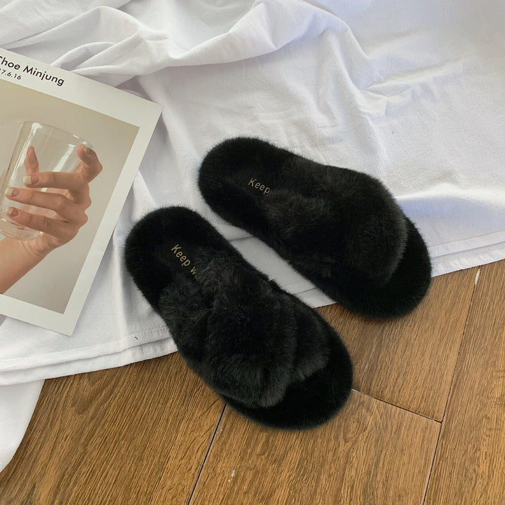 Hairy slippers for women - Trendha