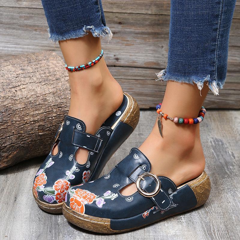 Ethnic Style Plum Blossom Totem Sandals And Slippers - Trendha