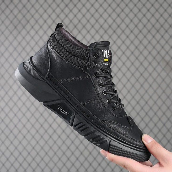 Comfortable Solid Color Fashion Casual Fleece Warm Leather Shoes - Trendha